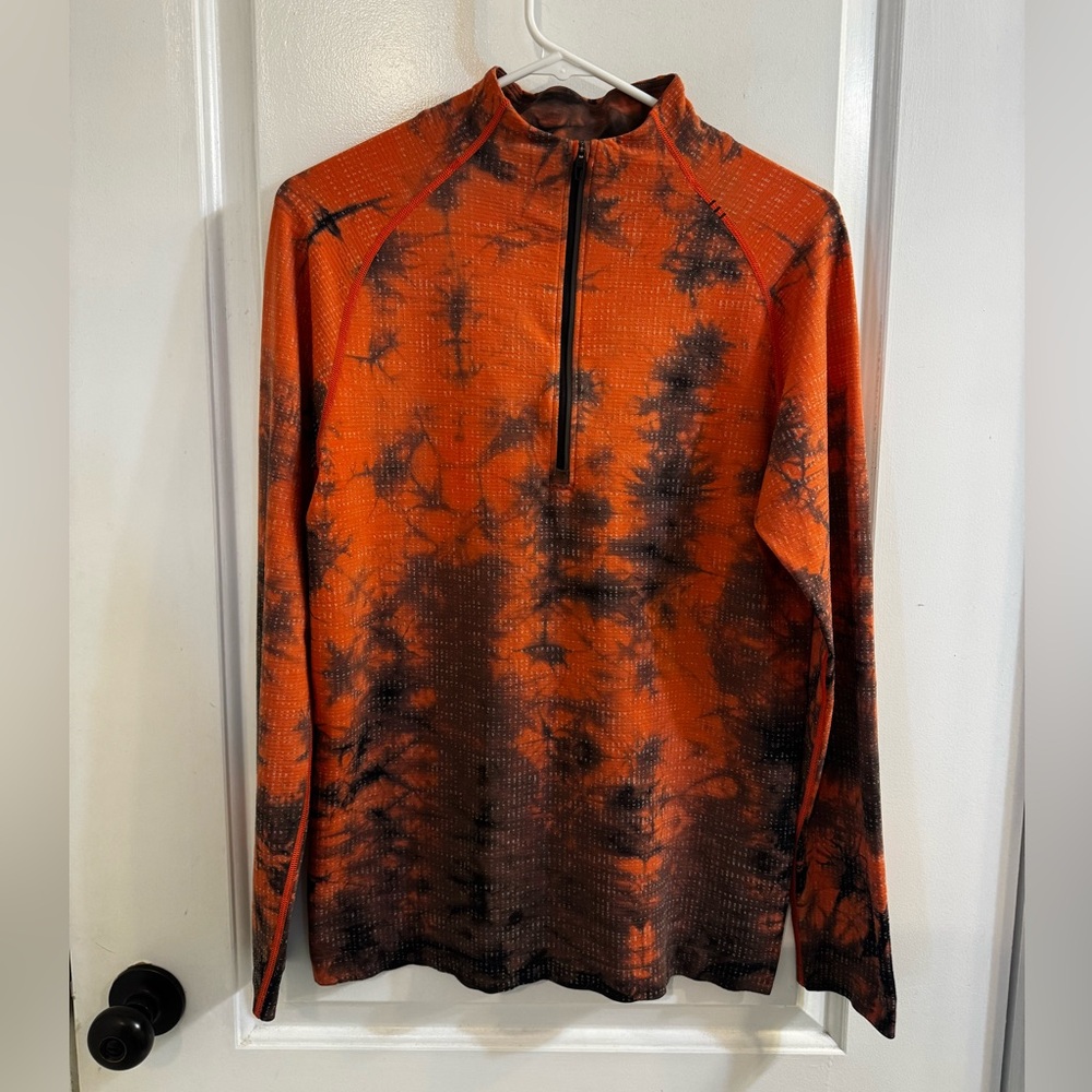 Lululemon Metal Vent Tech Half-Zip 2.0 Marble Dye Autumn Red Graphite Grey Small